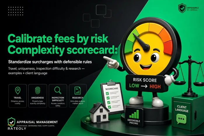 Calibrate appraiser fees by assignment risk: a complexity scorecard with surcharge examples and client language