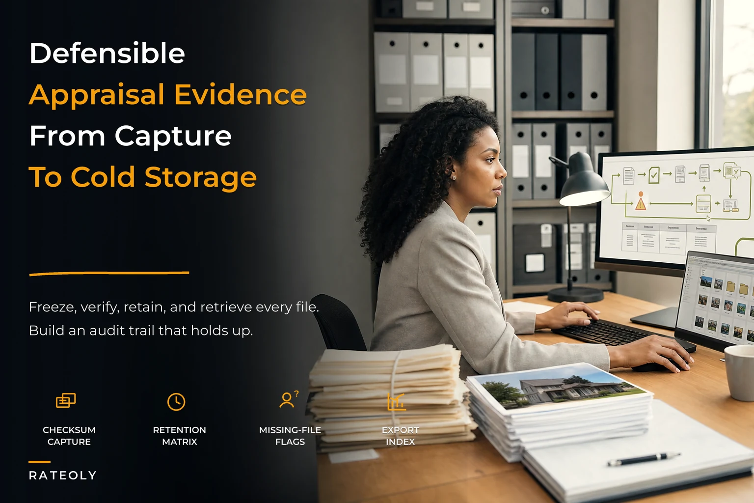 End-to-end evidence lifecycle and archival for defensible appraisal files