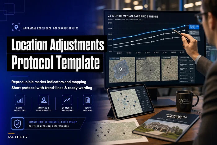 Location‑adjustment template for appraisal reports: a short protocol with market indicators and ready wording