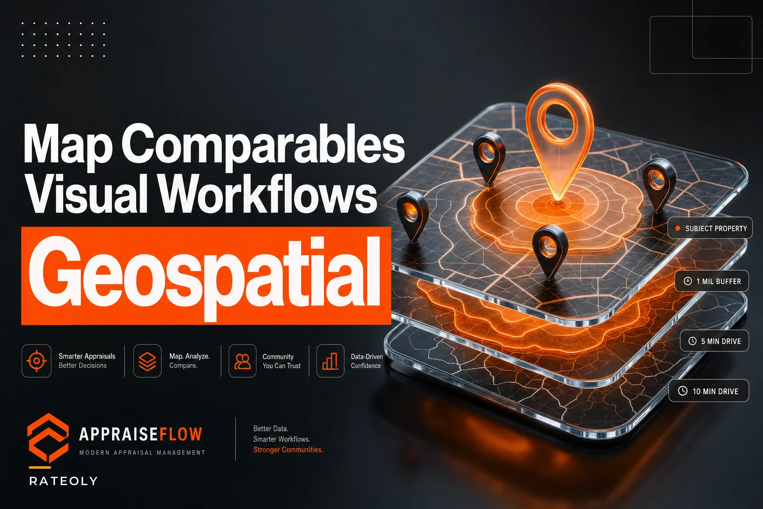 Map comparables visually: geospatial methods, buffer rules and map exhibits appraisers can recreate