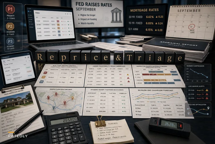 Reprice and Triage: How appraisal firms should adjust pricing, SLAs and staffing after the Fed's Sept. rate hike