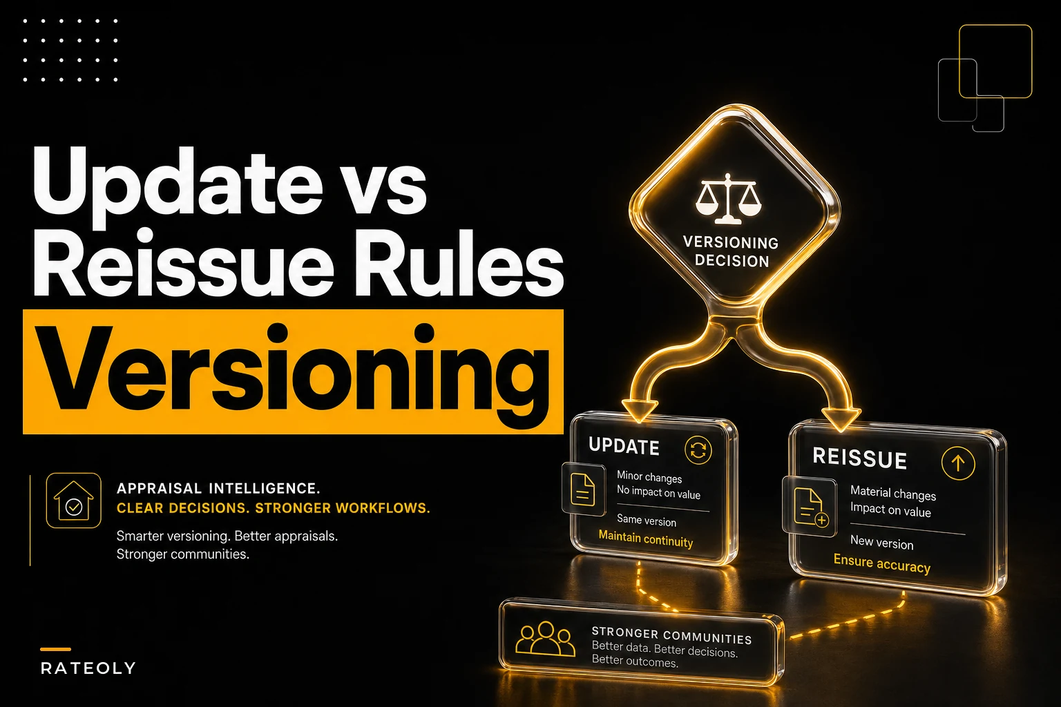 Update or reissue? A case-based decision tree and version control rules for quick appraisal updates