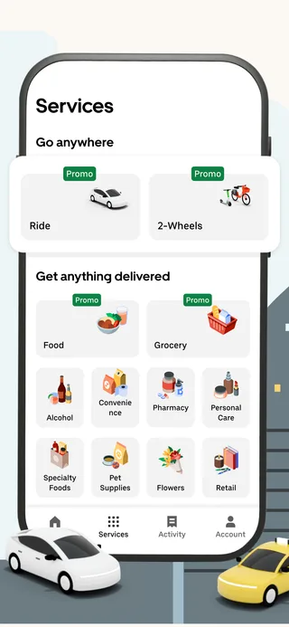 Uber - Rides, Eats, Hotels: Screenshot 1