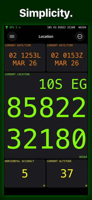 MilGPS: Screenshot 2