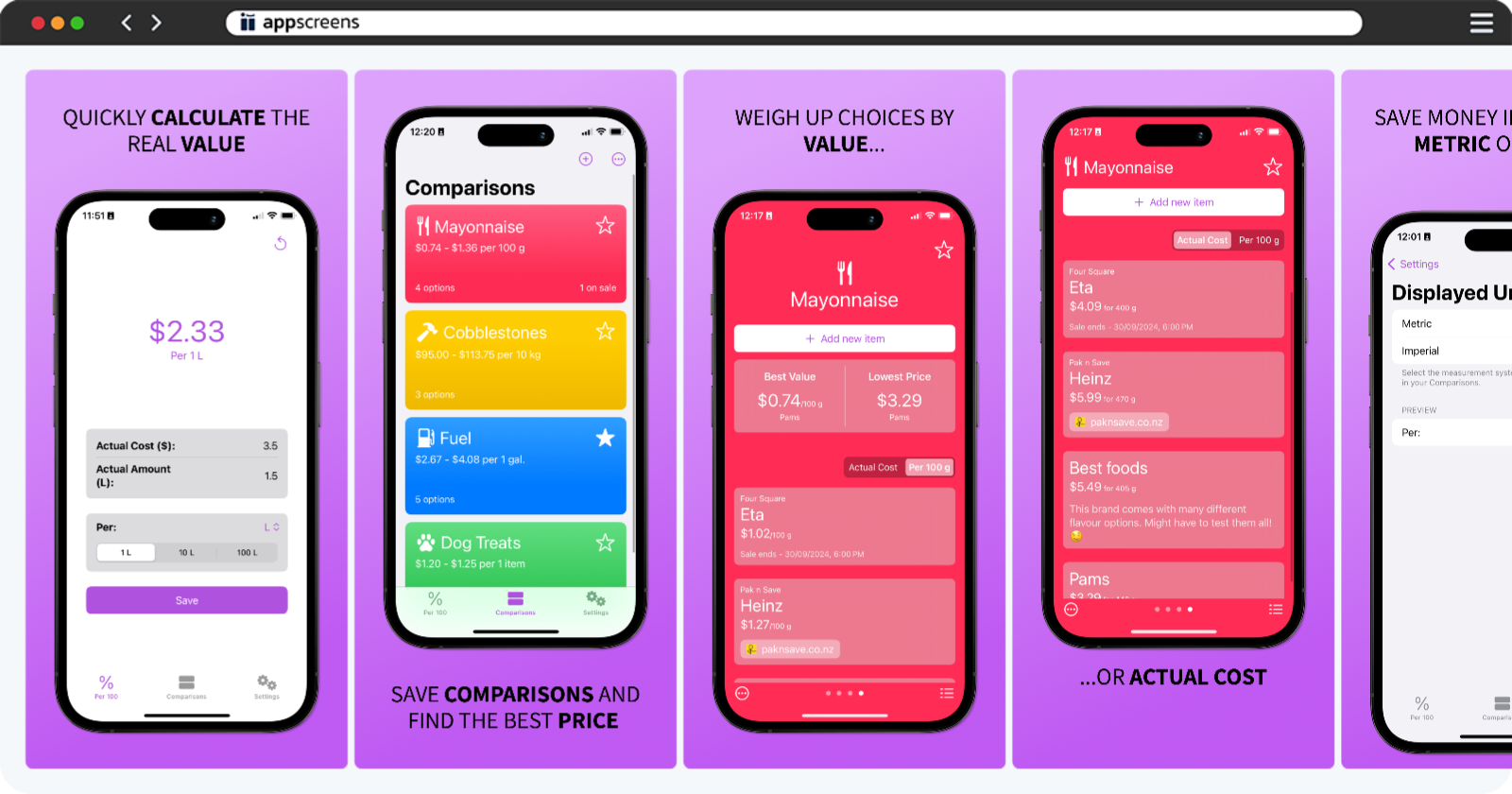 App store screenshots created with AppScreens