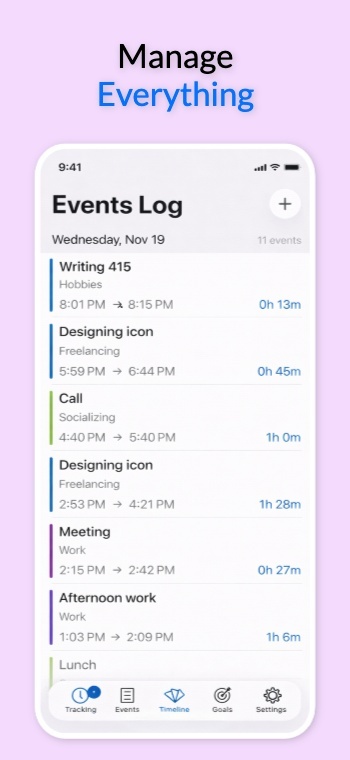 Inspired by Time Tracking: Screenshot 1