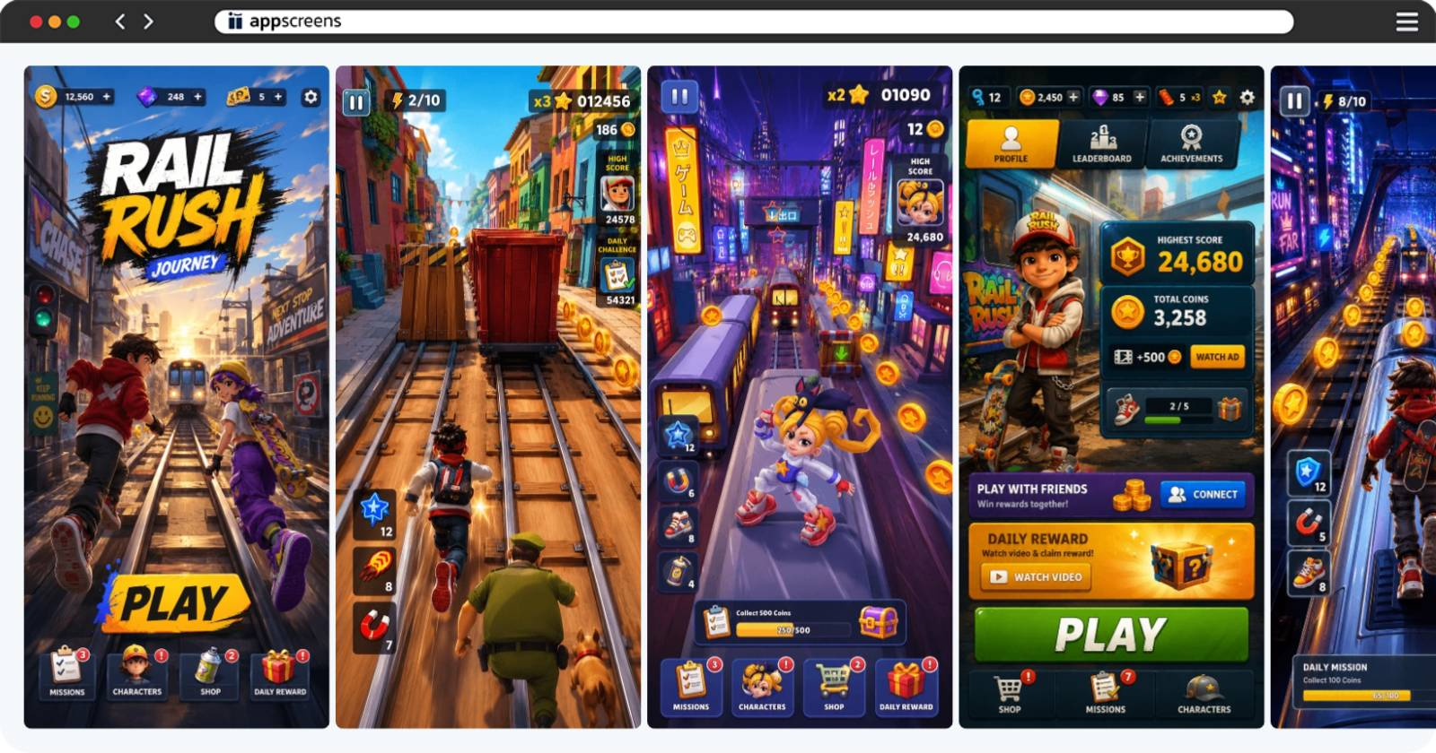 Inspired by Subway Surfers App Store Screenshot Template
