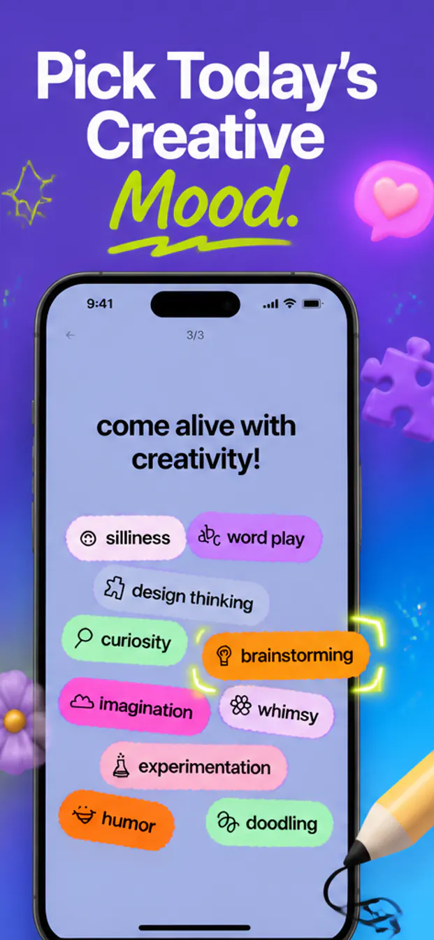 Generated app screenshot with feature headline