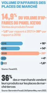 Volume d'affaires marketplaces en France 2023
