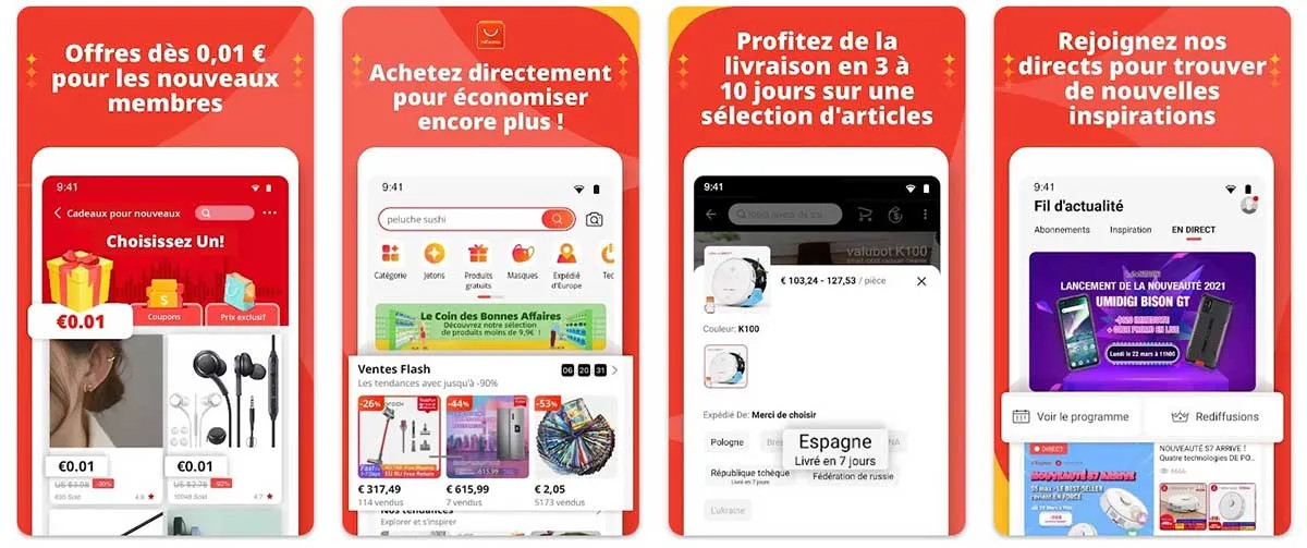 Application AliExpress 1ere en appli marketplace en France