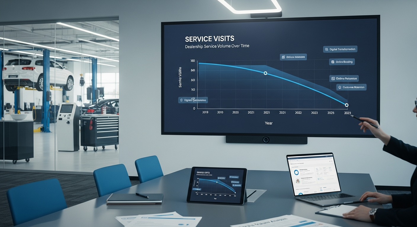 Graph of dealership service visit decline