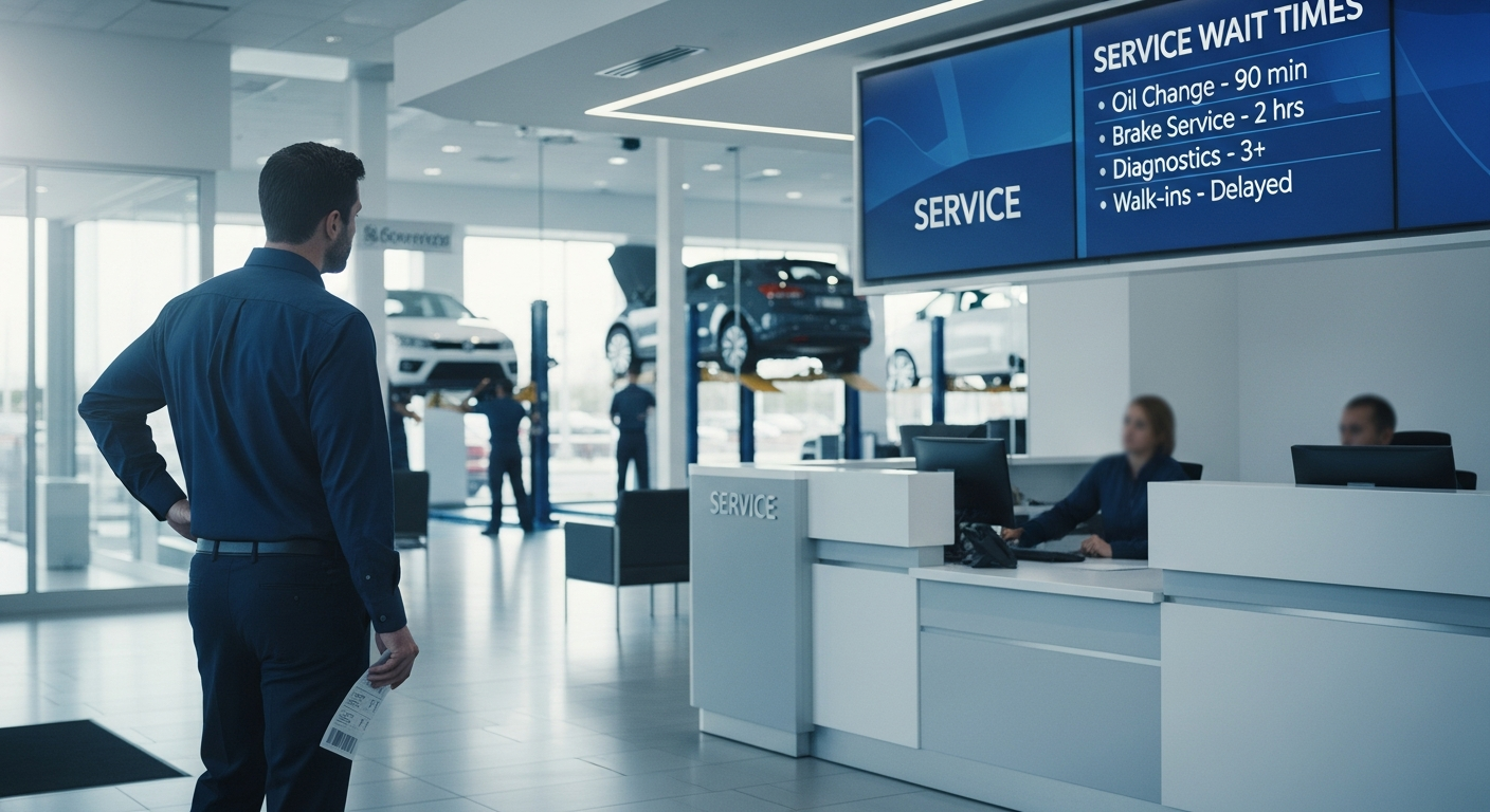 Customer facing long wait times at a dealership