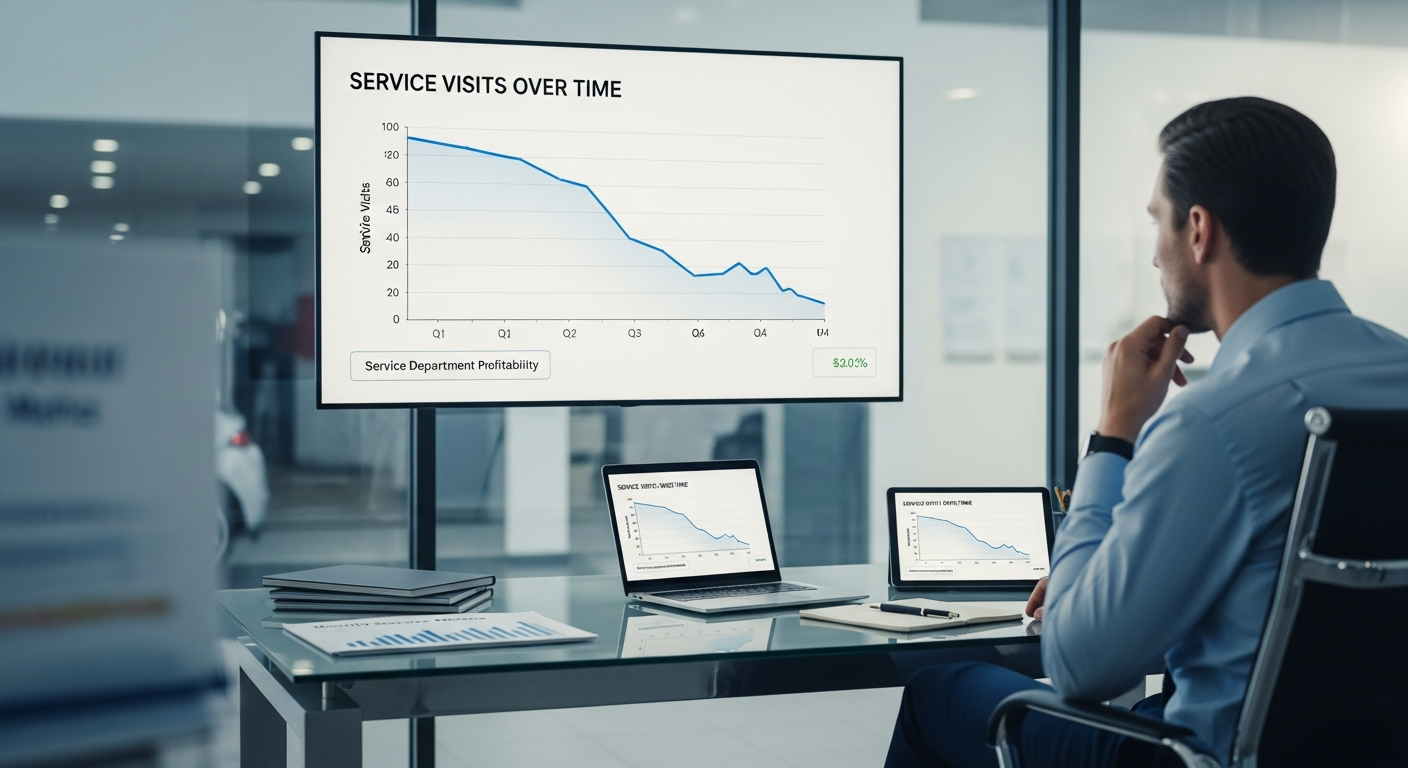 Service visits decline graph