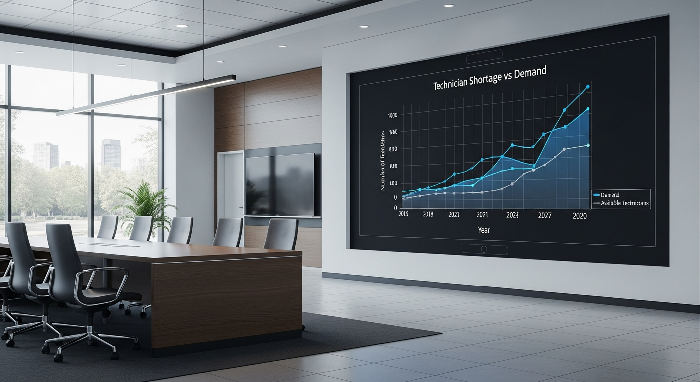 Graph depicting technician shortage