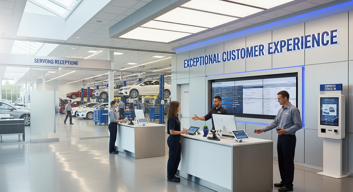 Dealership service department with streamlined operations