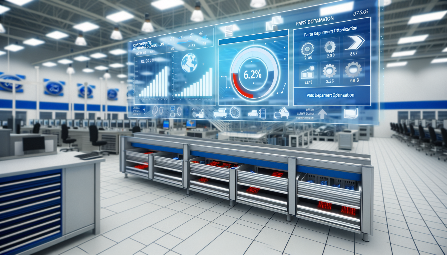 Digital dashboard of dealership parts management software