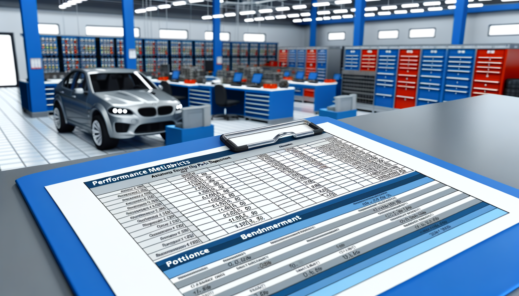 Parts department performance metrics analysis