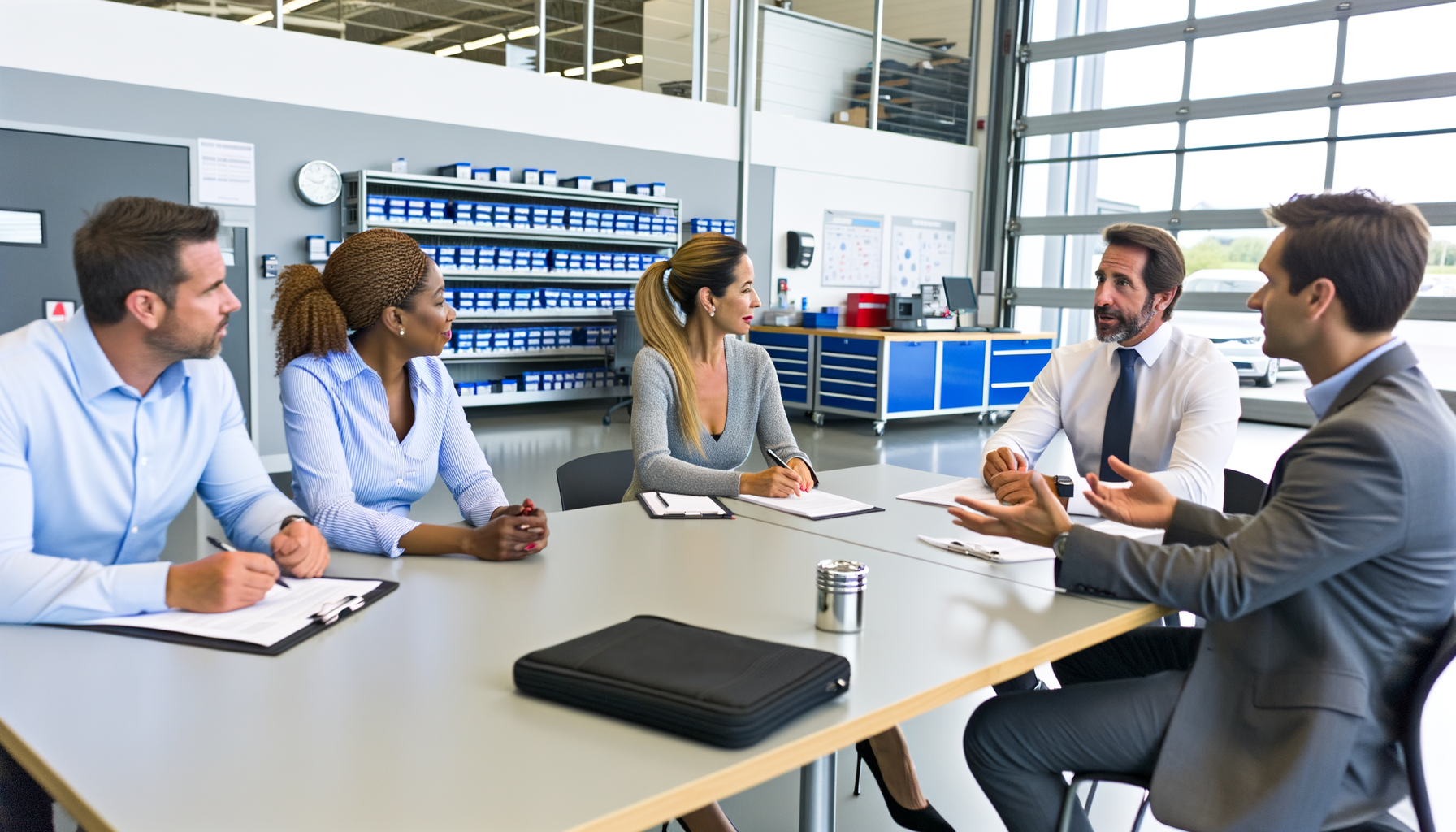 Dealership team meeting on parts department challenges