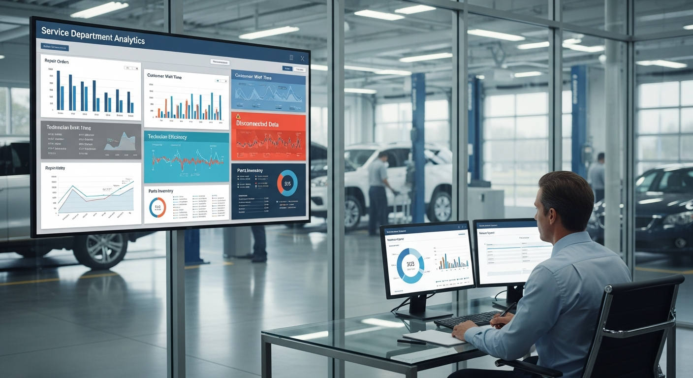 Fragmented data chart in service department