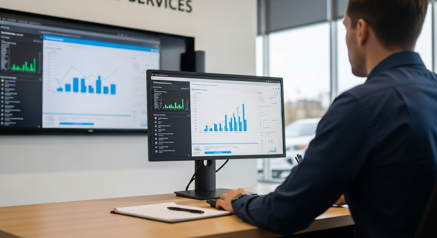 Decline in service visits and revenue graph