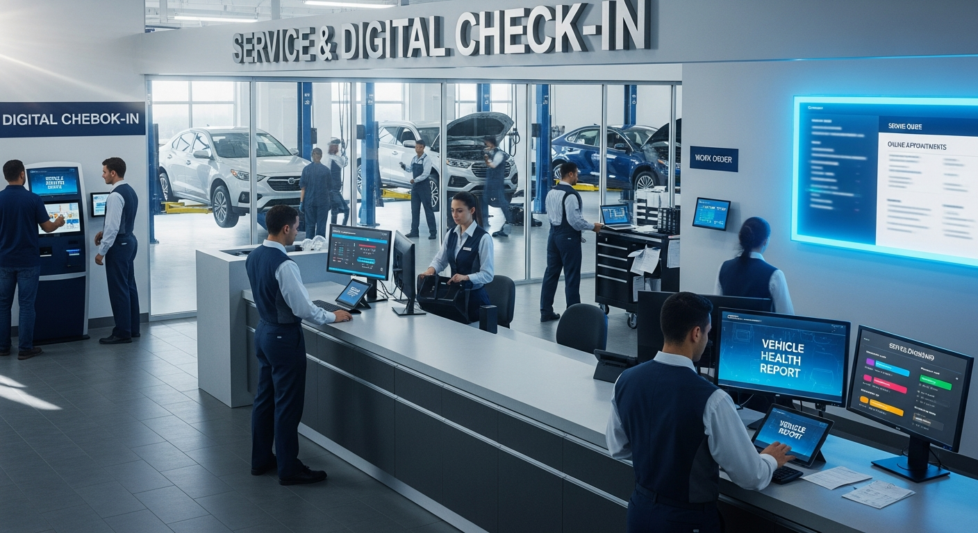 Busy auto service department