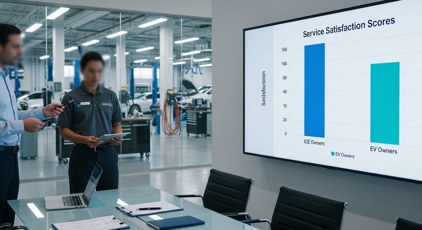 Service satisfaction comparison between ICE and EV owners