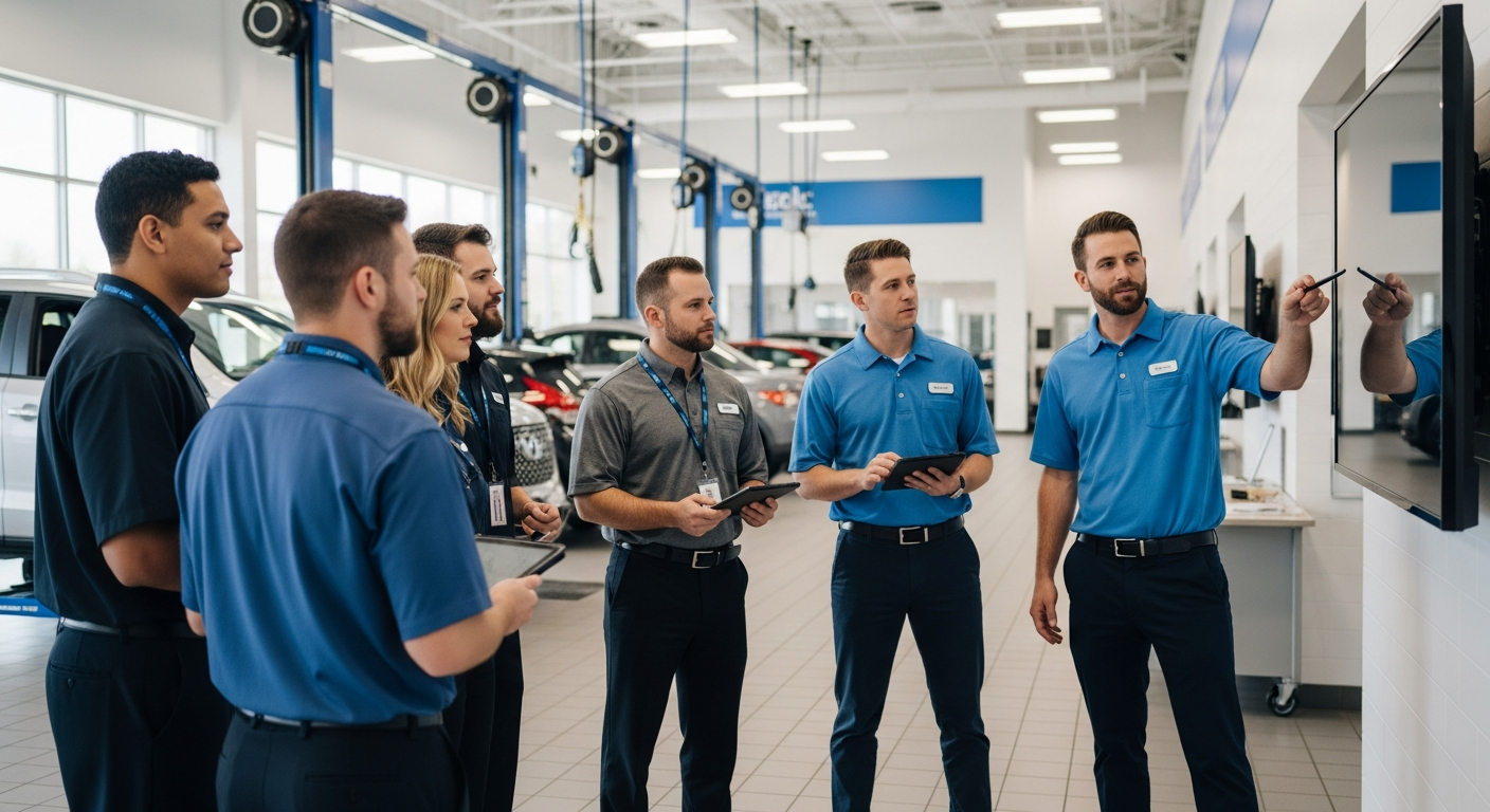 Service advisors in discussion