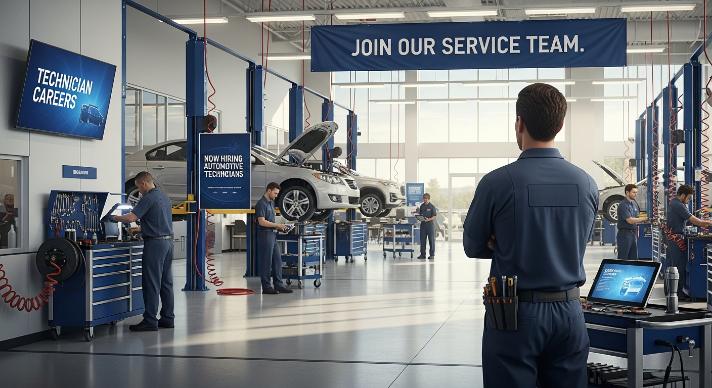 Automotive technicians in service department