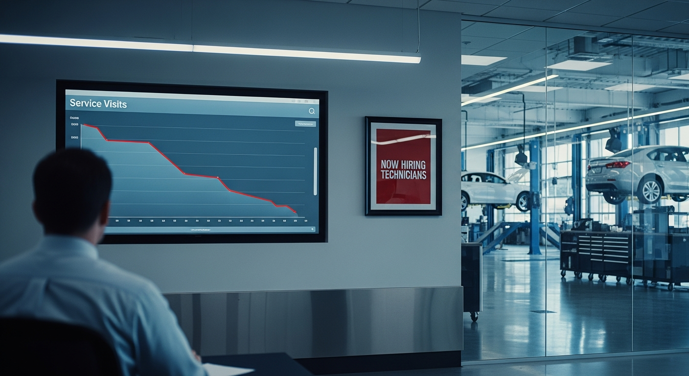 Service visits decline graph