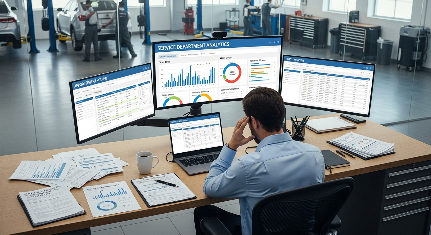 Service manager surrounded by data overload