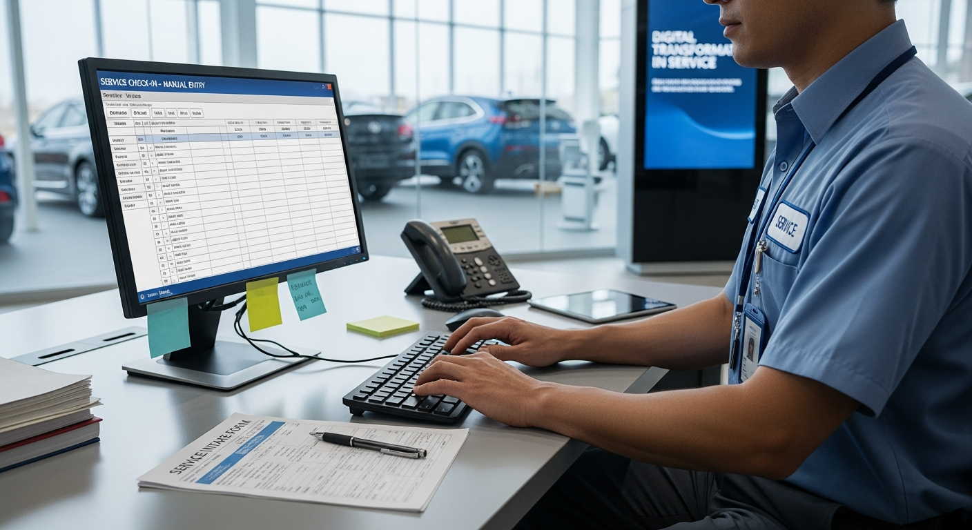 Manual service entry at a dealership