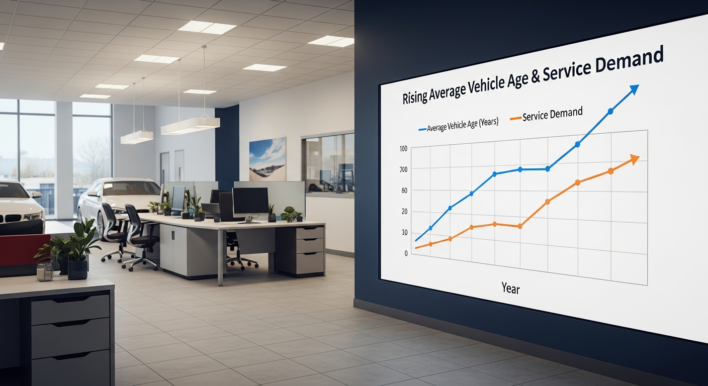 Graph of vehicle age vs service demand