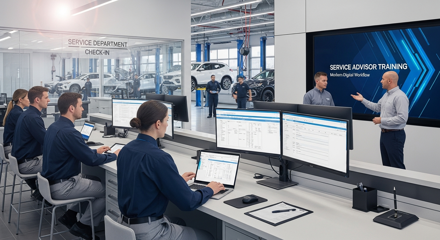 Service department with digital tools.