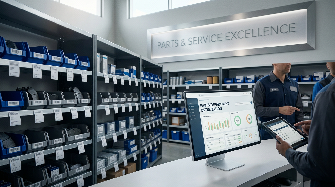 Optimized parts department with digital inventory system