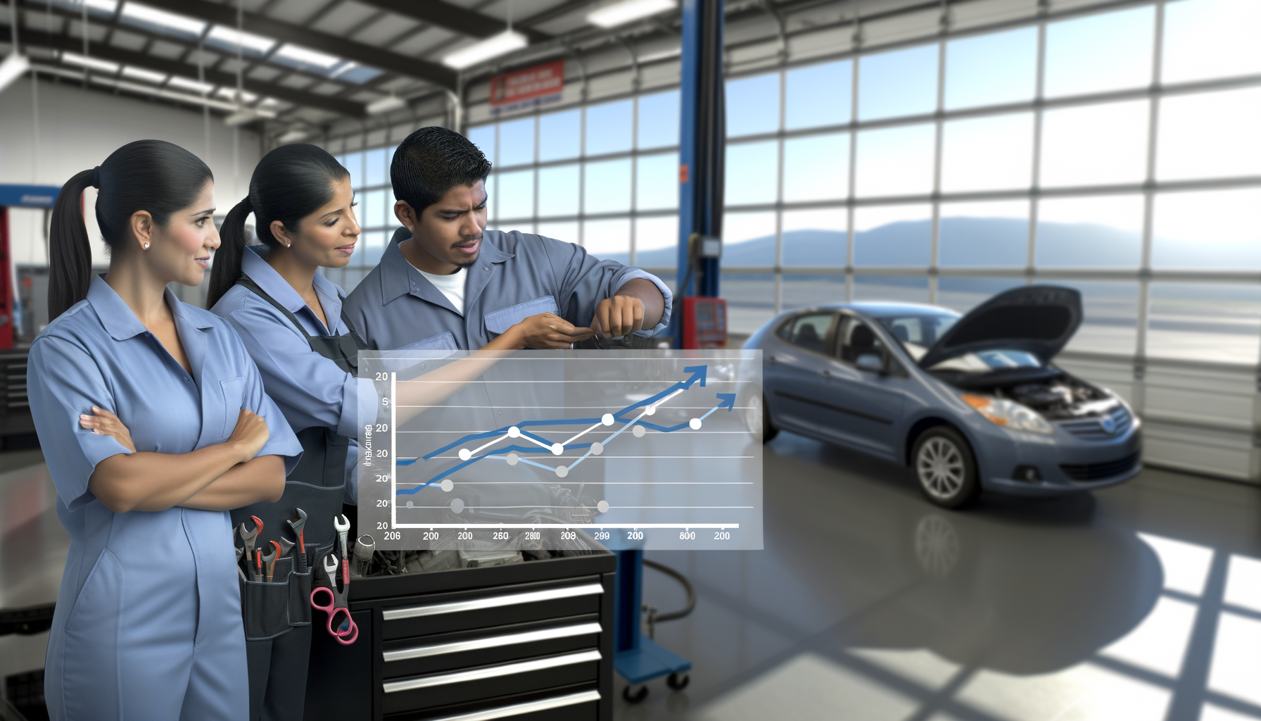 Projected increase in EV repairs graph