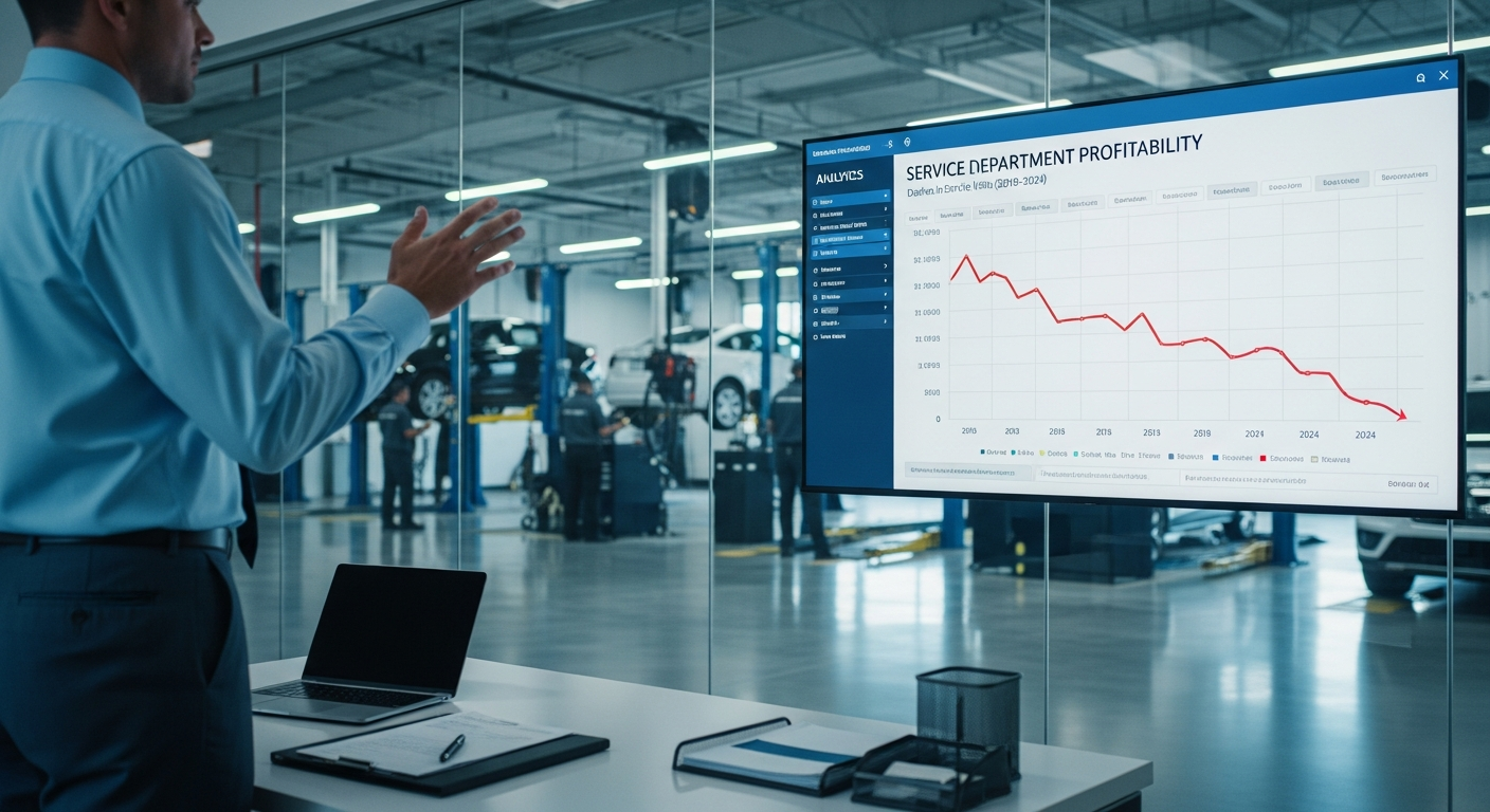 Decline in dealership service visits chart
