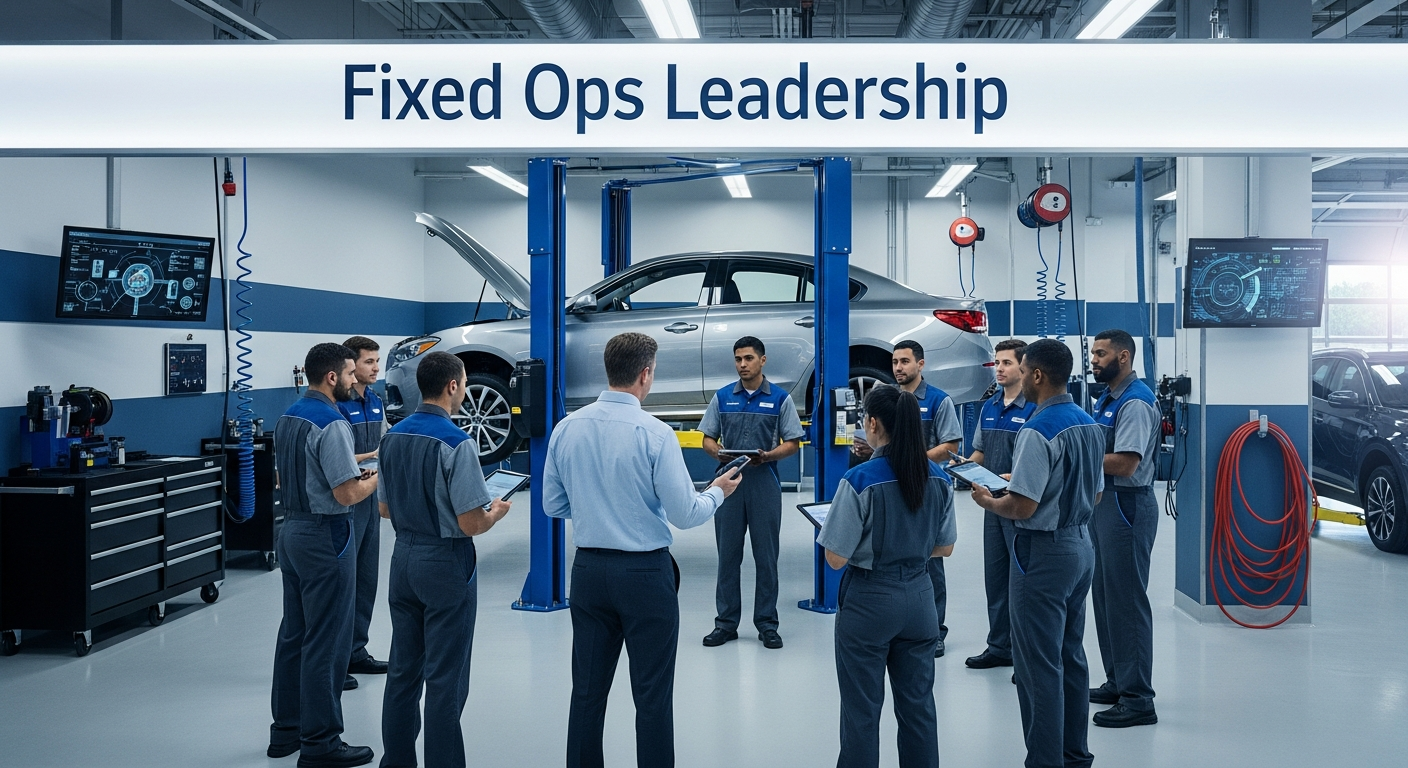 Service team working together in a dealership