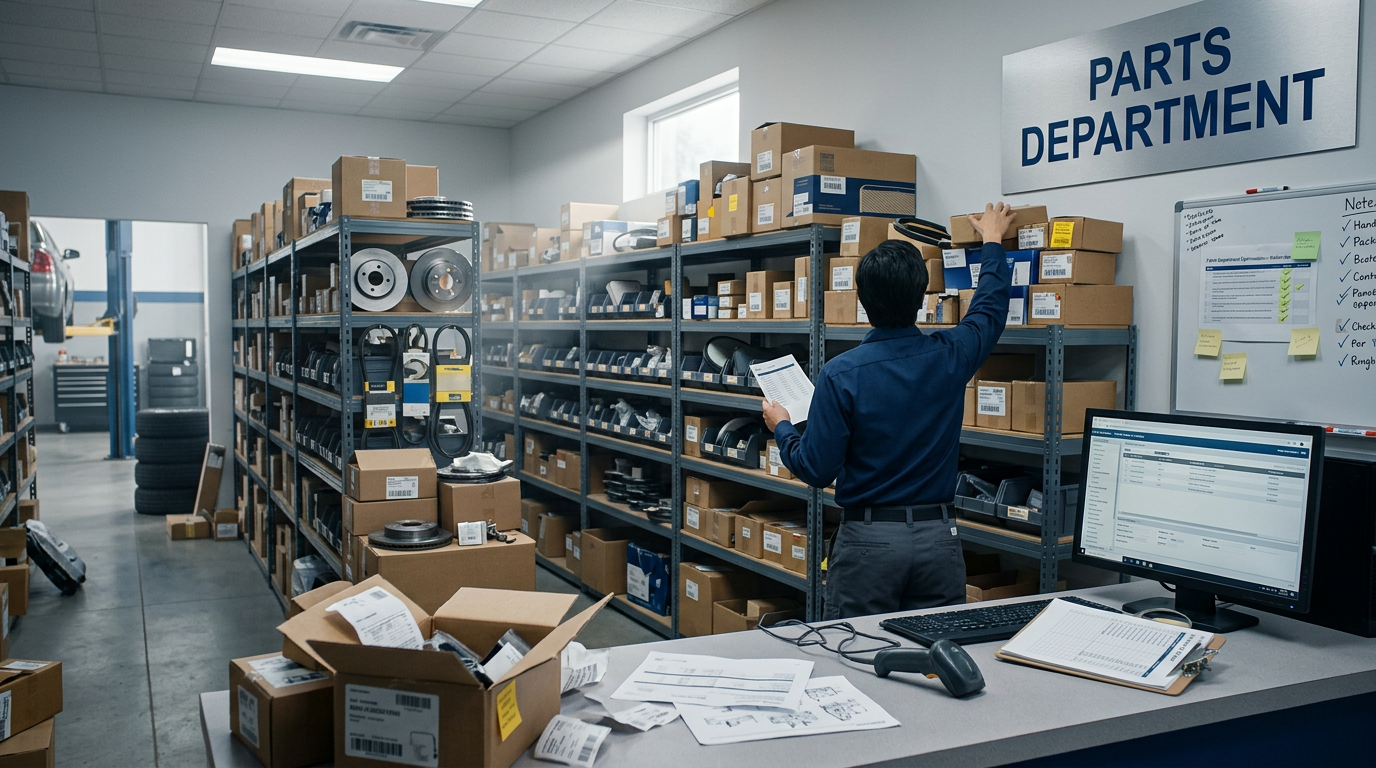 Disorganized parts department with high obsolescence.