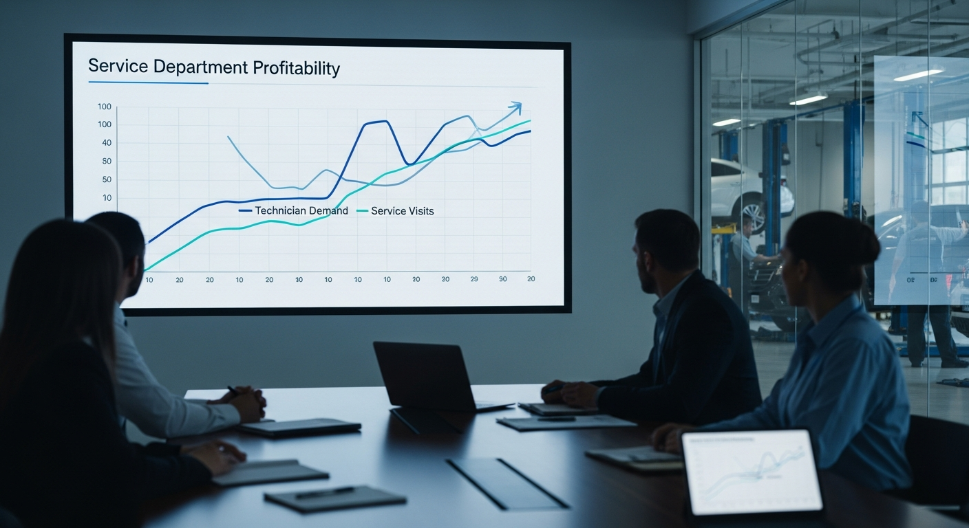 Technician demand and service visit trends graph