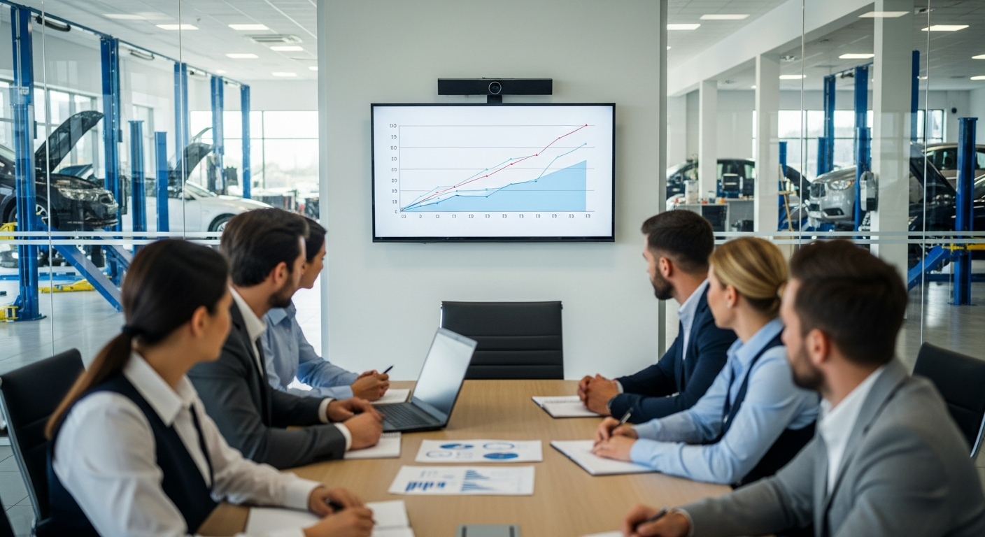 Graph showing service-visit market share decline