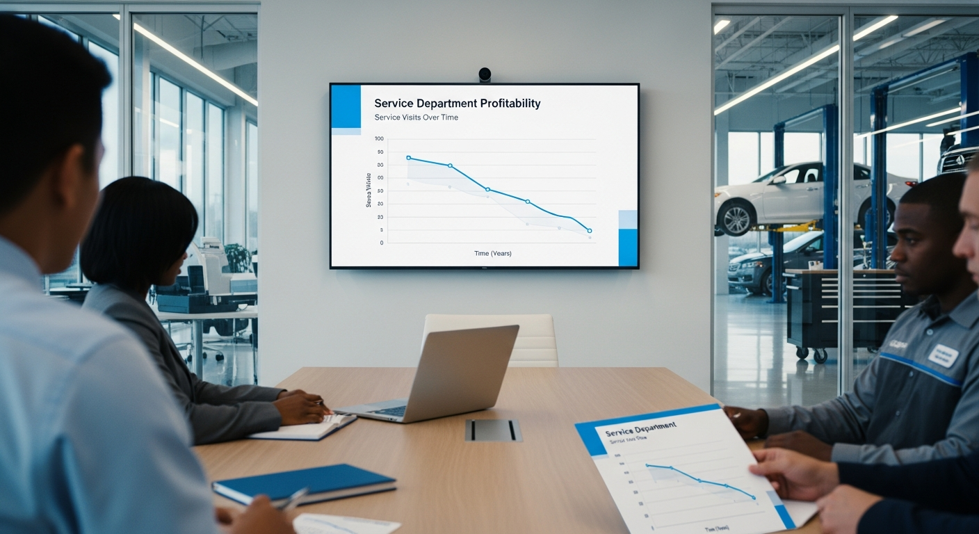 Line graph depicting dealership service visit trends.