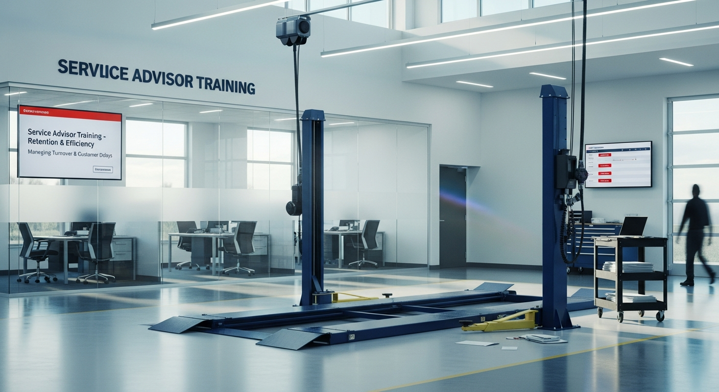 Empty service bay indicative of high turnover