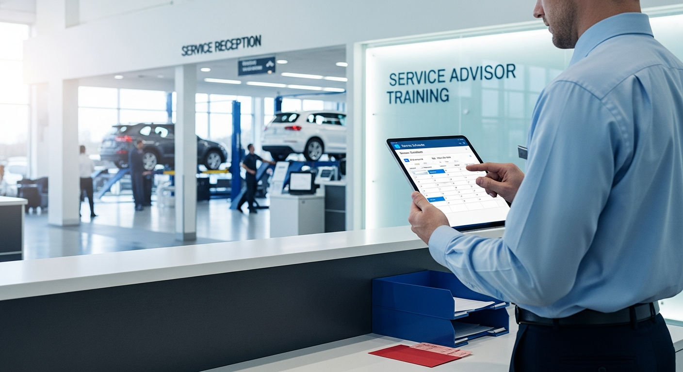 Service advisor scheduling appointments with modern tools