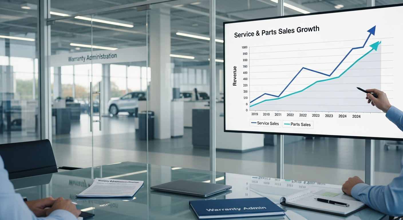 Increase in service and parts sales graph