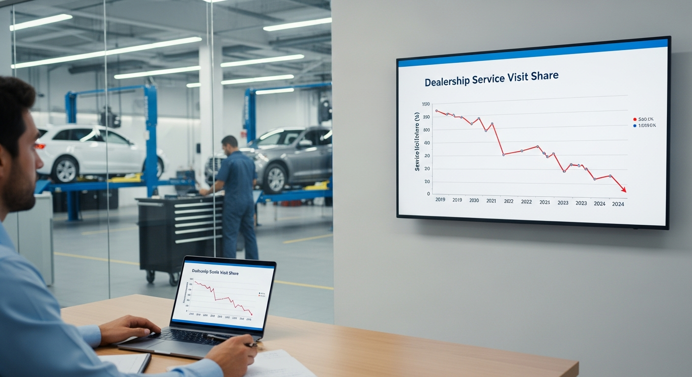 Graph of declining dealership service visits