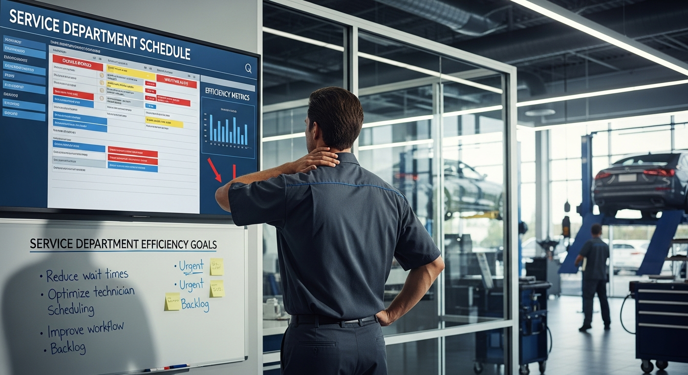 Frustrated technician in service department