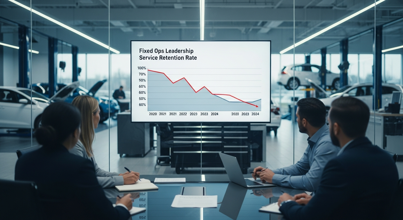 Graph of declining service retention rates.