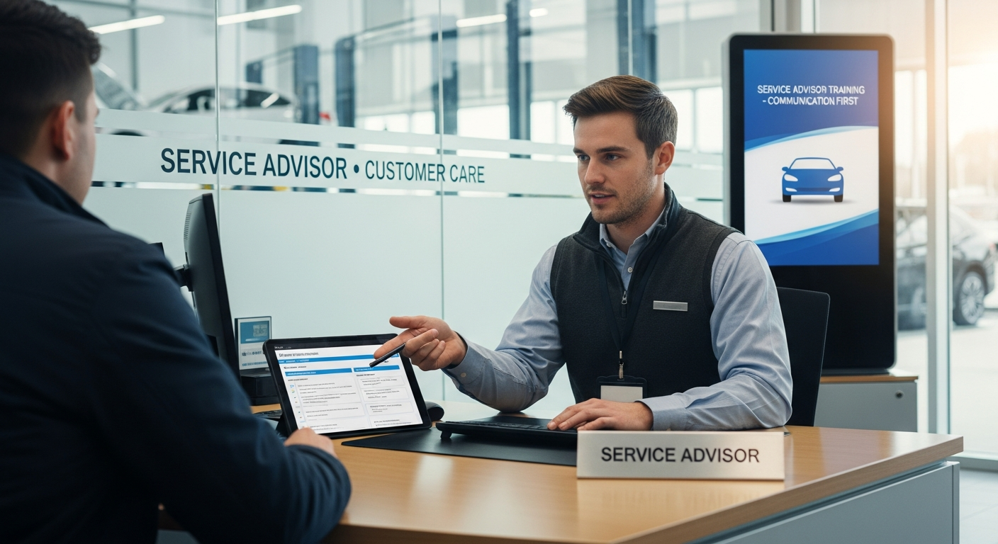 Service advisor helping a customer.