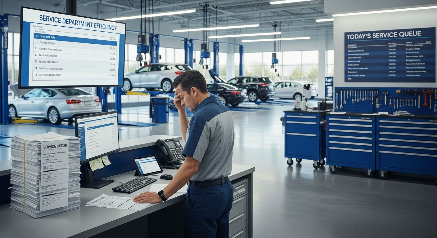 Frustrated technician with service order backlog