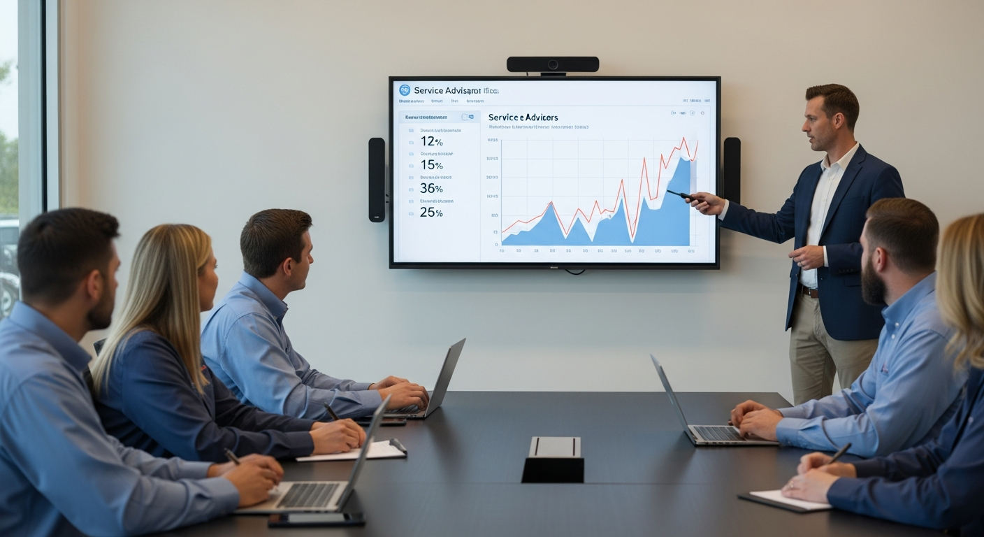 Graph illustrating the decrease in dealership service visits and customer retention over recent years.